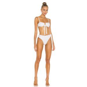 Bananhot Belen Bikini Bottom White Rib Swim Resort